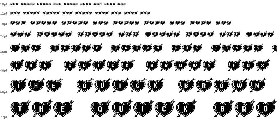 Hearts and Arrows font Waterfall