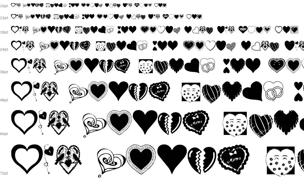 Hearts Galore шрифт Водопад