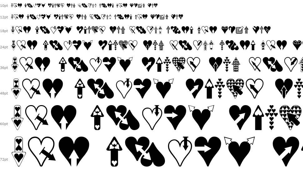 Hearts n Arrows шрифт Водопад