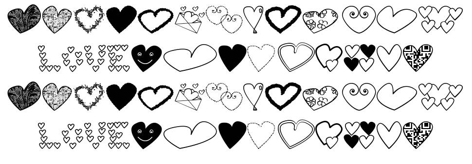 Hearts Shapess TFB フォント
