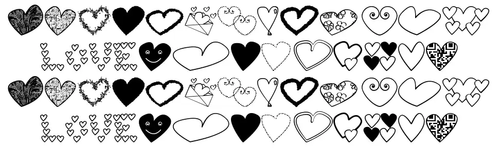 Hearts Shapess TFB フォント
