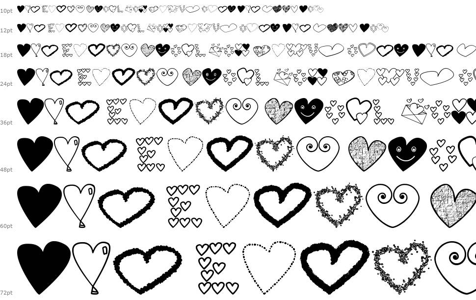 Hearts Shapess TFB font Şelale
