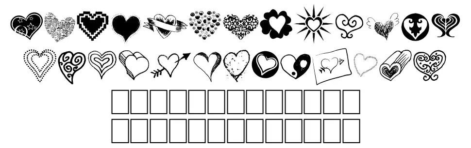 Heartzfont specimens