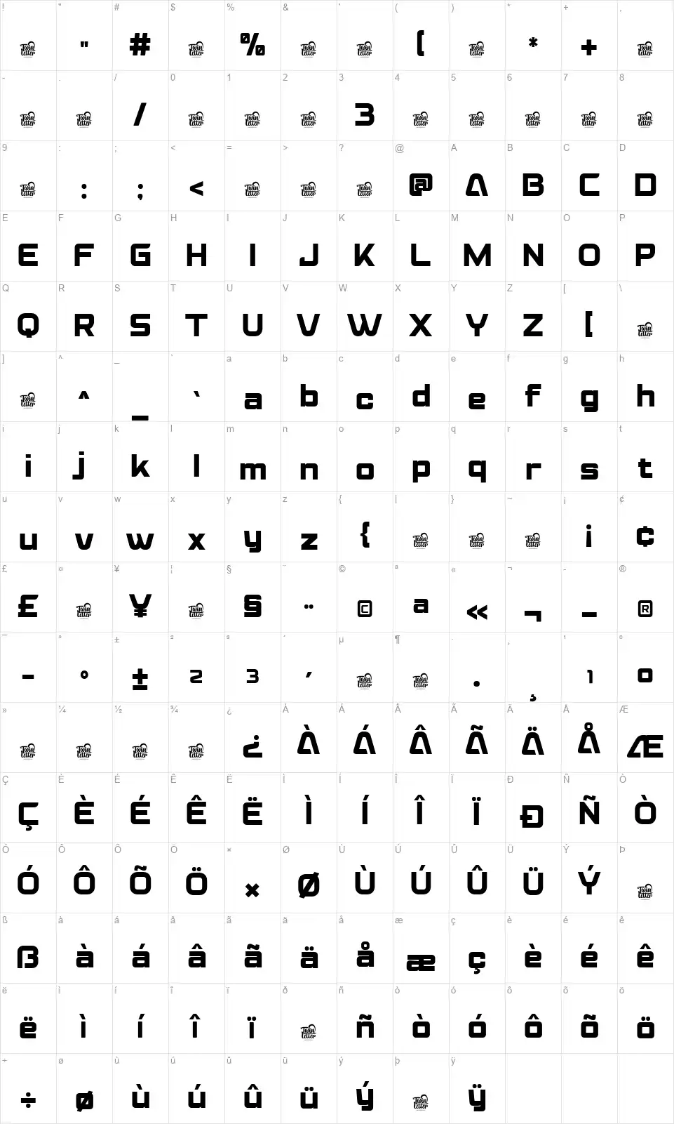 Heat Racer Map Heat Racerfont character map