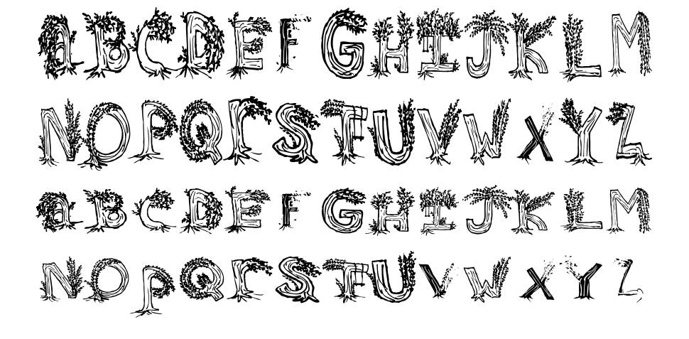 Heavenly Rooted font specimens