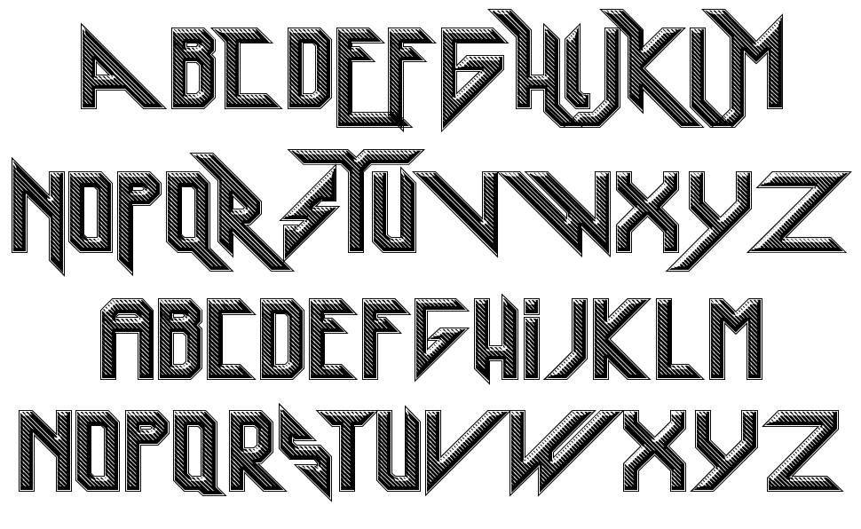 Heavy Metal Rocking font specimens