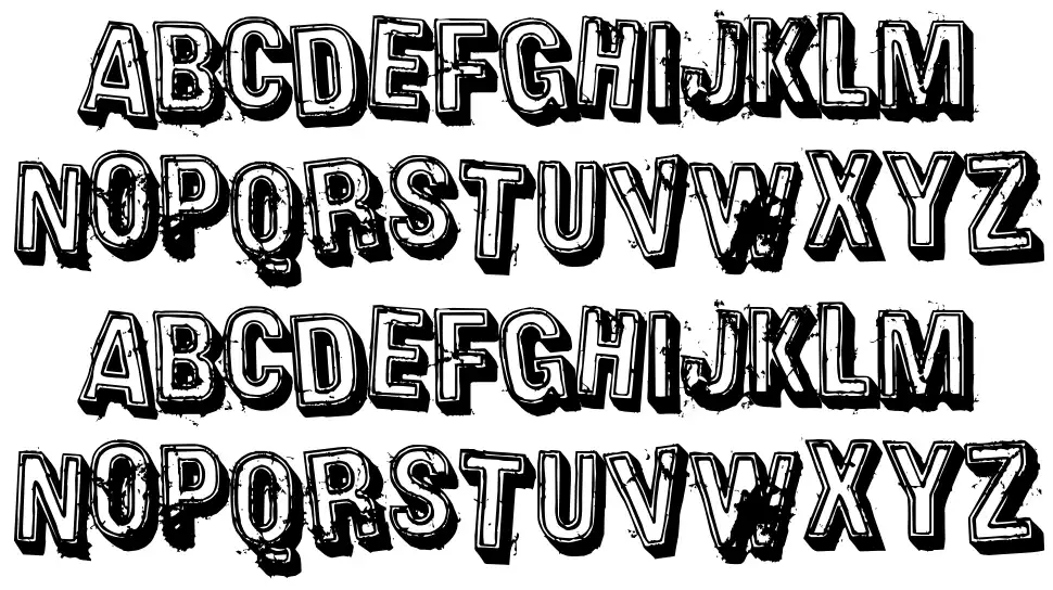 Heavy Rotationfont specimens