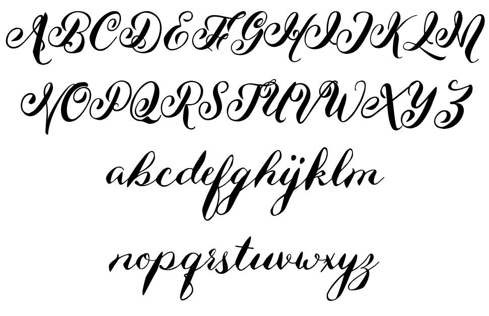 Hefalo Script font specimens