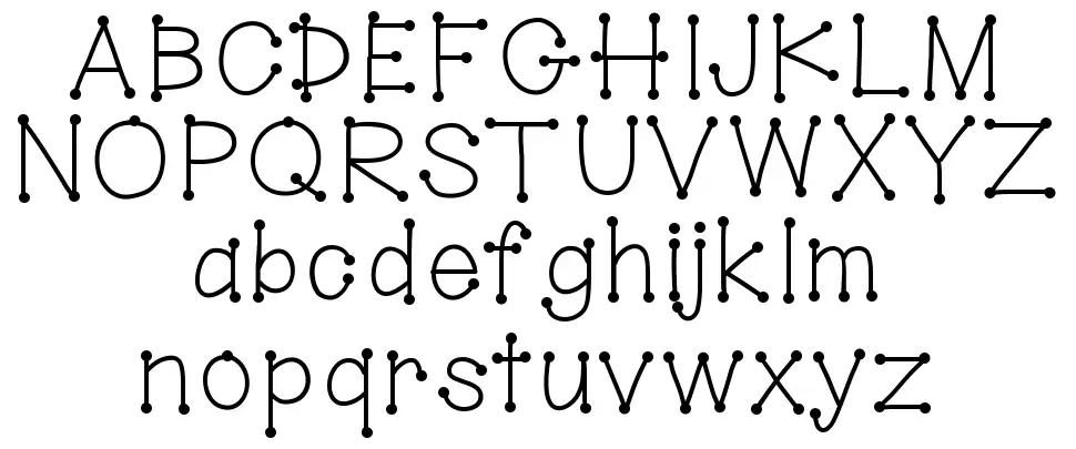 Hello Dot Stickfont specimens