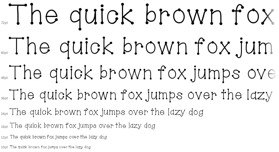 Hello Dot Stickfont waterfall