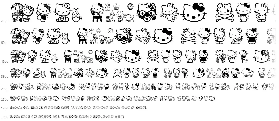 Hello Kitty font Waterfall