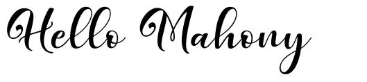 Hello Mahony font