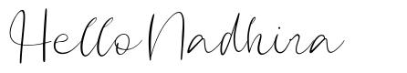 Hello Nadhira font