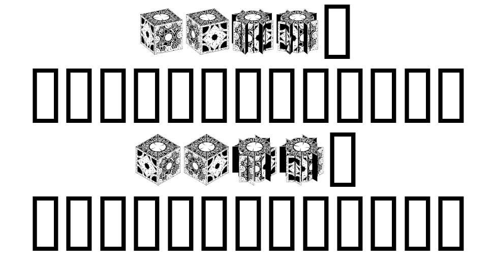 Hellraiser Puzzlebox Bats font Örnekler