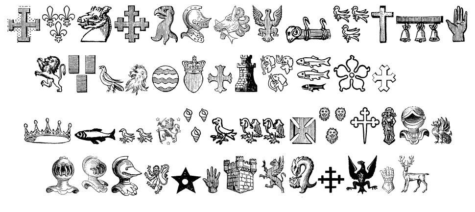 Heraldic Devices font Örnekler