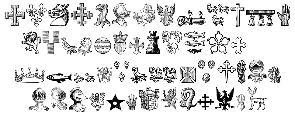 Heraldic Devicesfont specimens