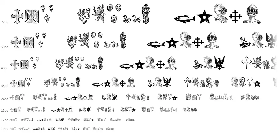 Heraldic Devicesfont waterfall