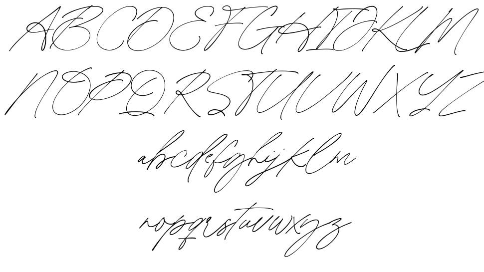 Heritage Signature font specimens