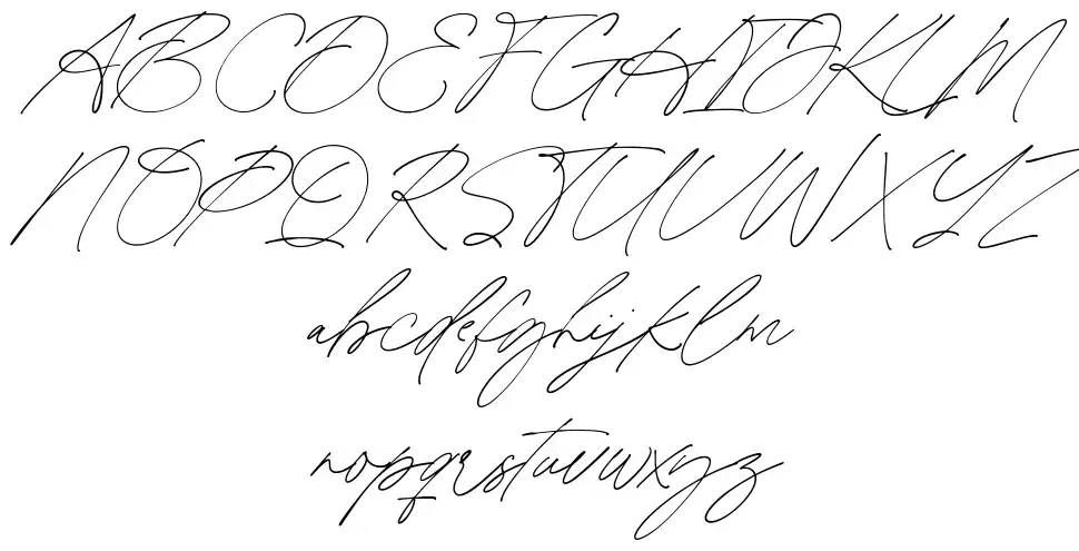 Heritage Signature font specimens