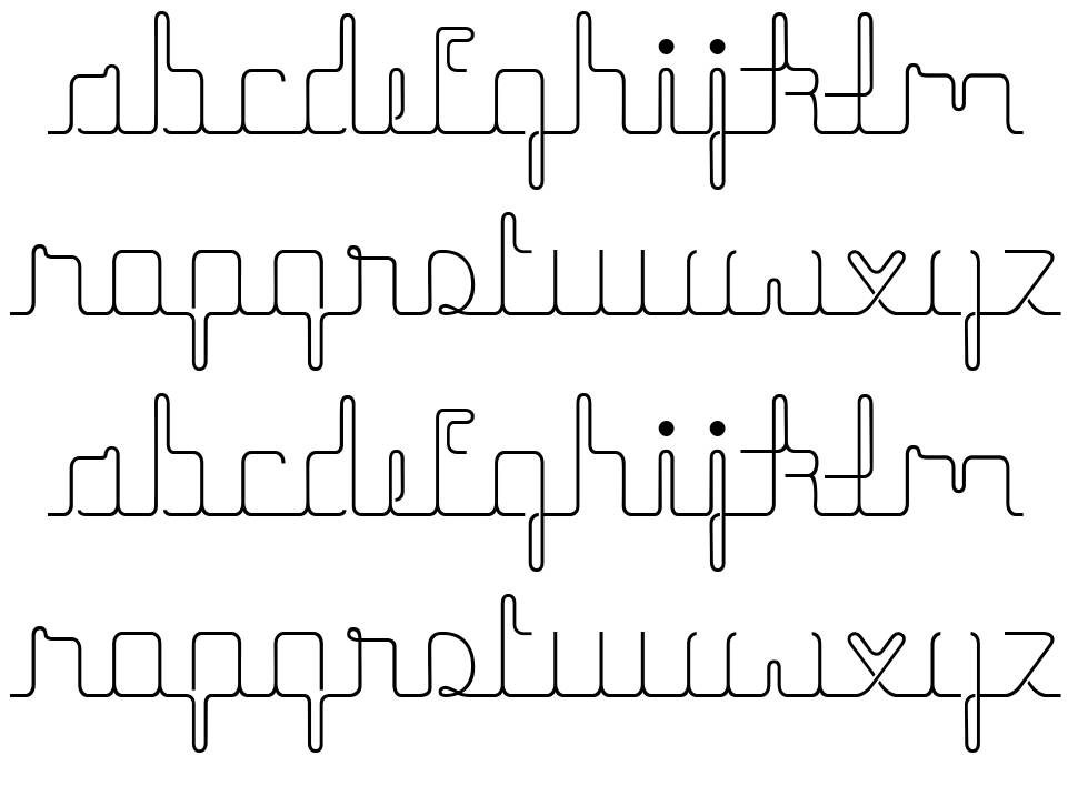 Herrliches Script 字形 标本