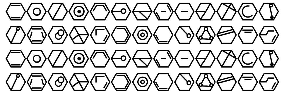 Hexacode písmo Exempláře