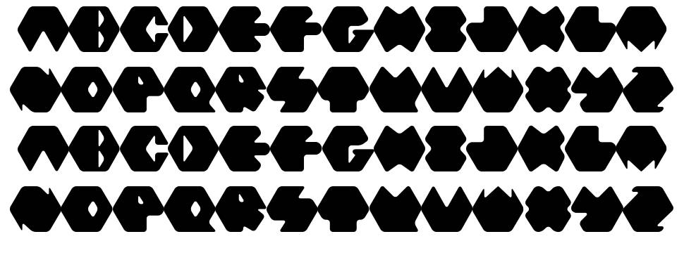 Hexafont font specimens