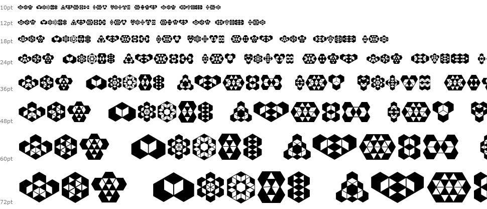 Hexagonos písmo Vodopád