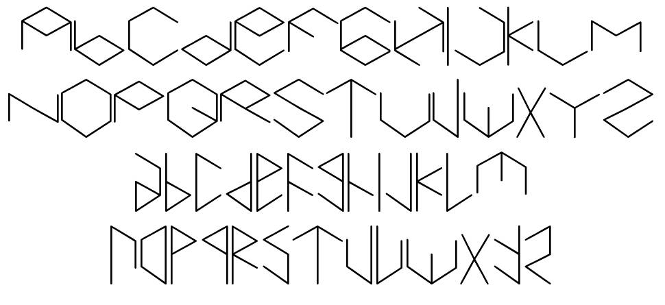 Hexametric font specimens