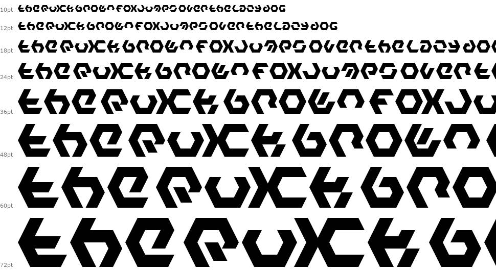 Hexample LDR písmo Vodopád