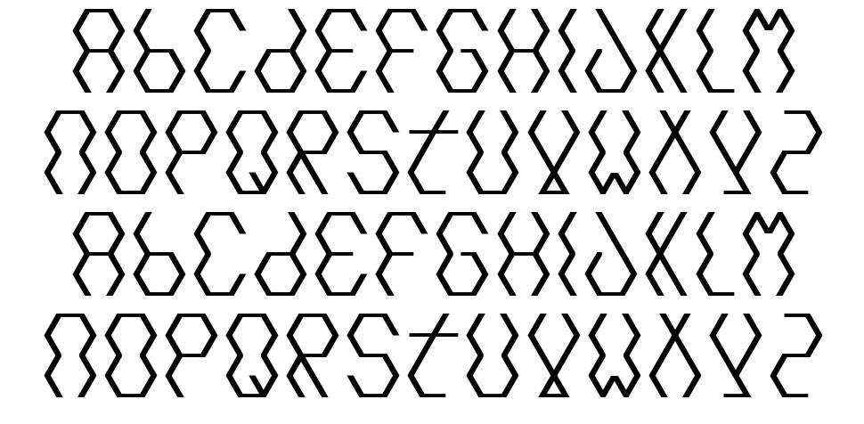 Hexcore font specimens
