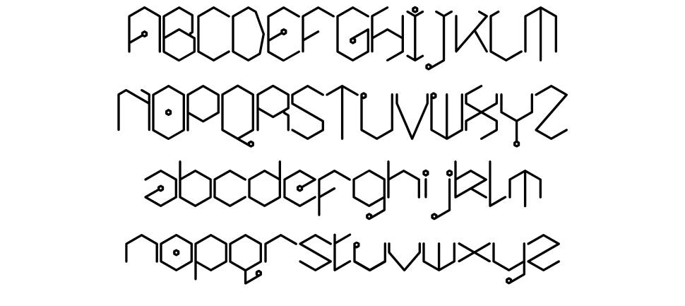 Hexic Vertical шрифт