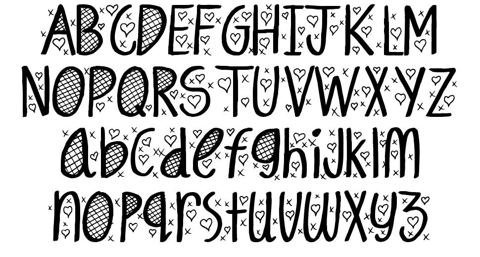 Hey Cutie font specimens