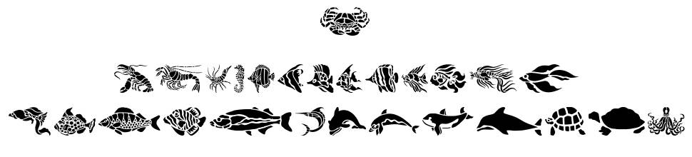 HFF Aqua Stencil 字形 标本