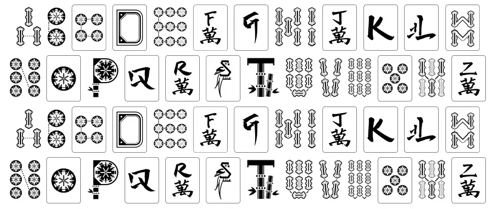 Hi Mahjongfont specimens
