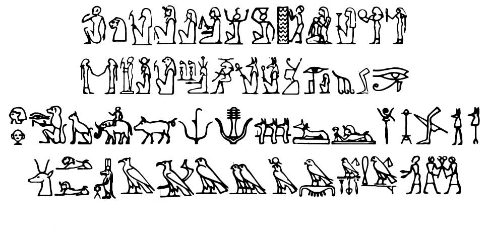 Hieroglify czcionka Okazy
