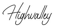 Highvalley font