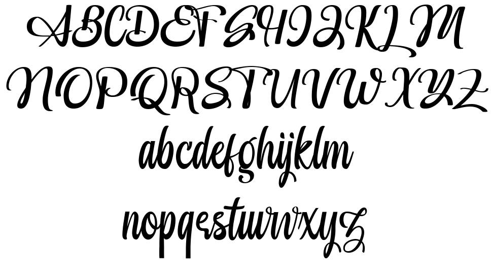 Hildor Script font specimens