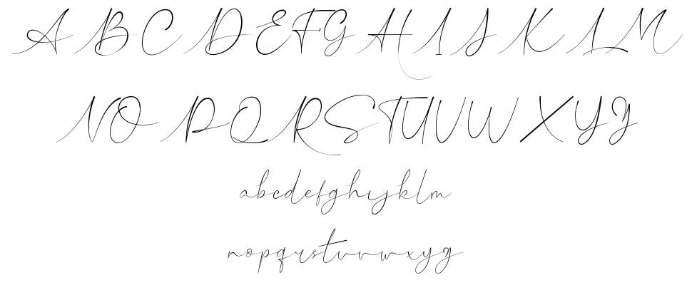 Hillonest Signature font specimens