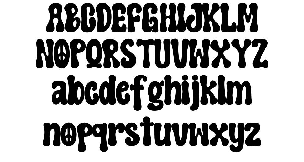 Hippie Groovy font Örnekler