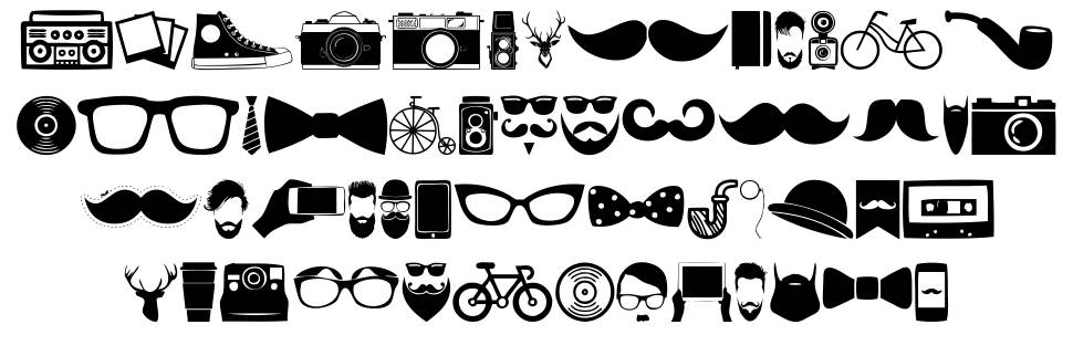 Hipster Icons 字形 标本