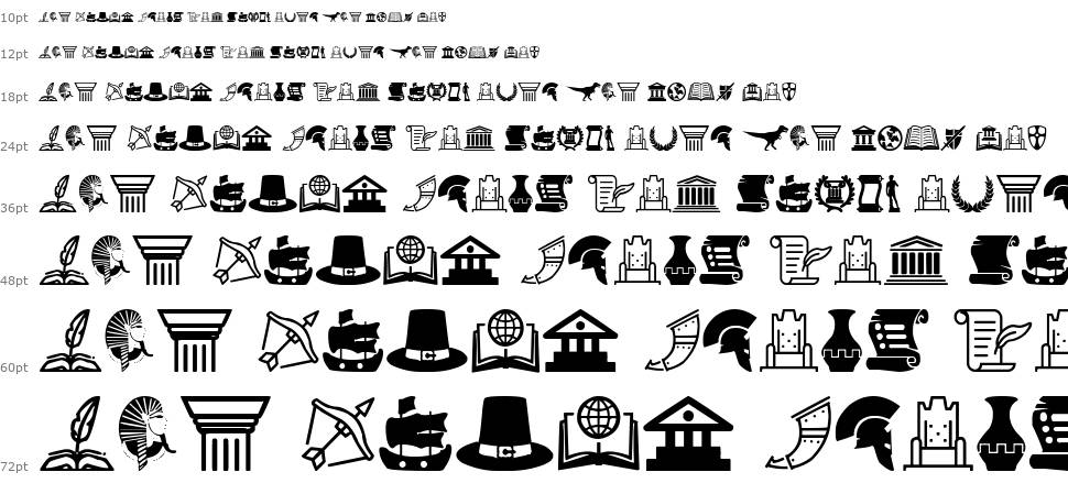History Icons font Waterfall