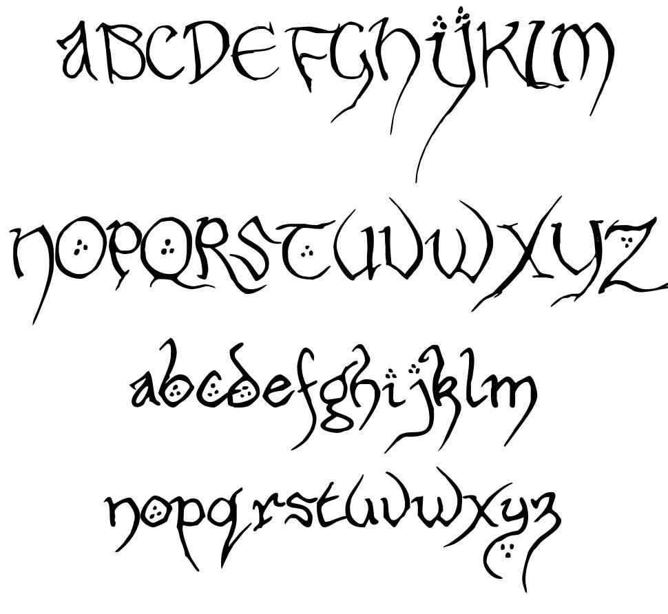 Hobbiton 字形 标本