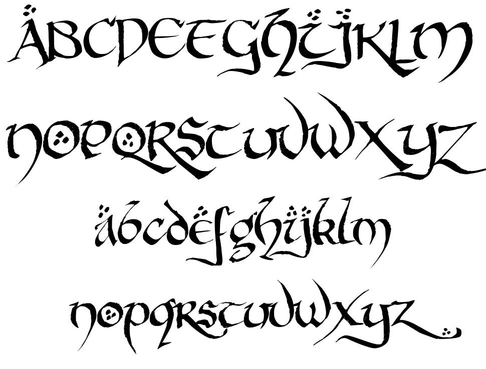 Hobbiton Brush hand 字形 标本