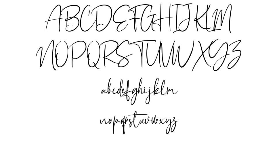 Holistic Signature font specimens