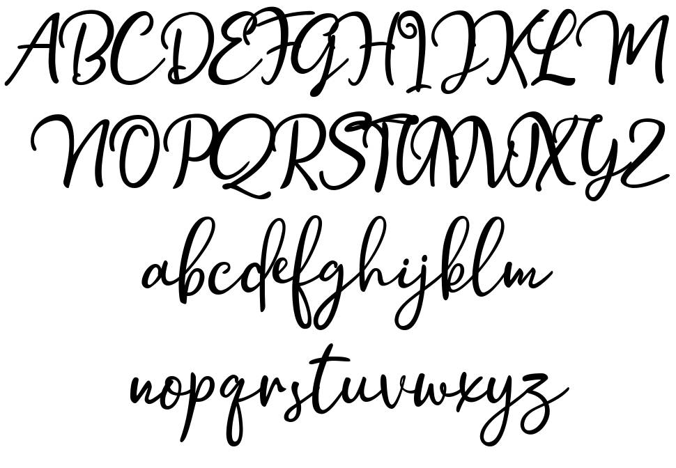 Hollymoon Script font specimens