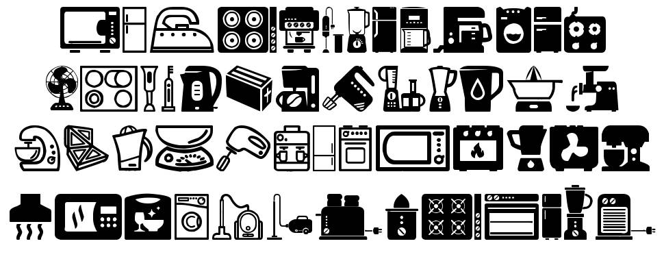Home Appliances font specimens