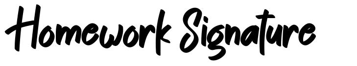 Homework Signature шрифт