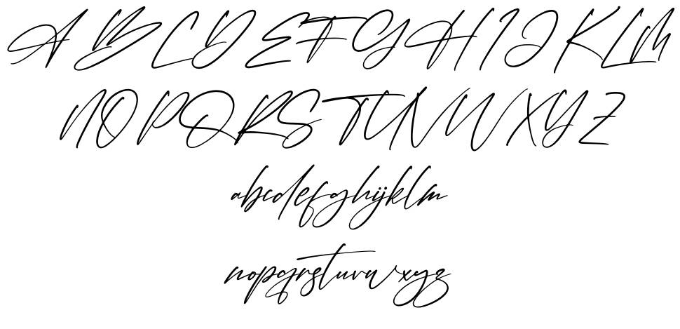 Hondelante Signature font specimens