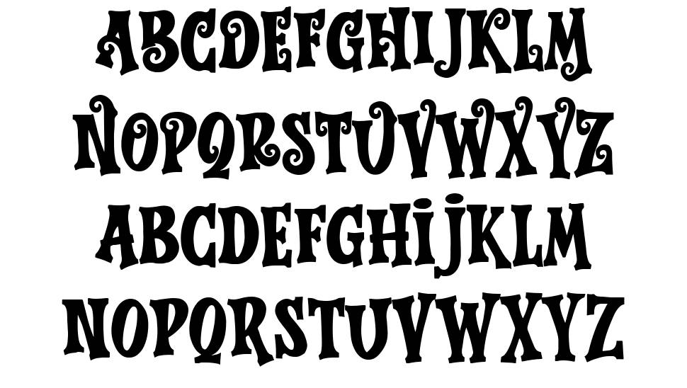 Horror World font specimens