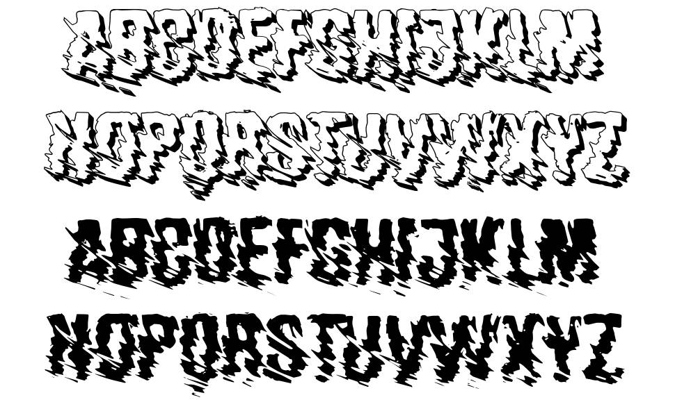 Horrorcore font specimens